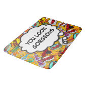 Fun Retro Comic Book Pop Art U ZIET ER GOED UIT Badmat (Gekanteld)