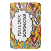 Fun Retro Comic Book Pop Art U ZIET ER GOED UIT Badmat (Voorkant Verticaal)