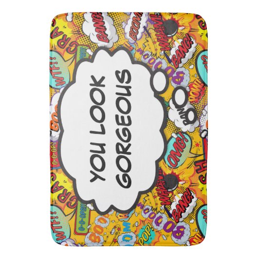 Fun Retro Comic Book Pop Art U ZIET ER GOED UIT Badmat (Voorkant Verticaal)