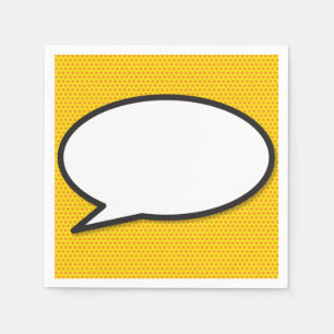 Fun Retro Comic Book Speech Bubble Servetten