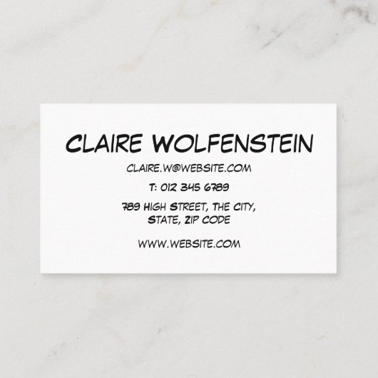 Fun Retro Comic Book YES Visitekaartje (Achterkant)