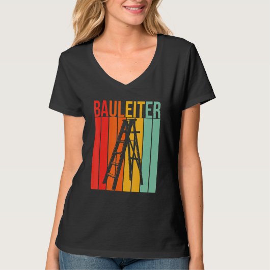 Fun Retro Construction Ladder Construction Site F T-shirt (Voorkant)
