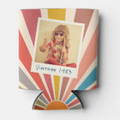 Fun Retro Custom 2 Photo Birthday Blikjeskoeler (Voorkant)