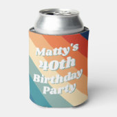 Fun Retro Custom 40th Birthday Photo Blikjeskoeler (Blikje Voorkant)