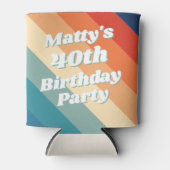 Fun Retro Custom 40th Birthday Photo Blikjeskoeler (Voorkant)