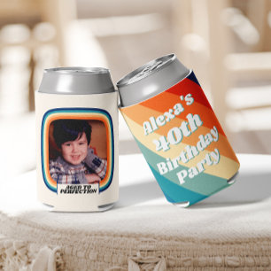 Fun Retro Custom 40th Birthday  Photo Blikjeskoeler