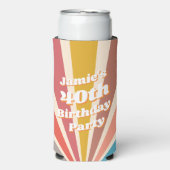 Fun Retro Custom 40th Birthday  Photo Seltzer Blikjeskoeler (Seltzer Voorkant)