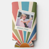 Fun Retro Custom 40th Birthday  Photo Seltzer Blikjeskoeler (Achterkant)