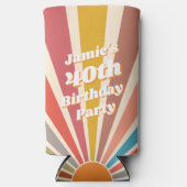 Fun Retro Custom 40th Birthday  Photo Seltzer Blikjeskoeler (Voorkant)