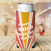 Fun Retro Custom 40th Birthday  Photo Seltzer Blikjeskoeler