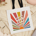 Fun Retro Custom 40th Birthday  Photo Tote Bag<br><div class="desc">Deze aangepaste moderne retro leuke regenboog zonnestraal foto 40e verjaardagsfeestje canvas tas is een fantastisch accessoire voor iedereen die op zoek is om hun mijlpaal verjaardag in stijl te vieren. Met een retro-geïnspireerd sunburst-ontwerp in een regenboog van kleuren, is dit tas zeker een hit op elk feest. Het bevat ook...</div>