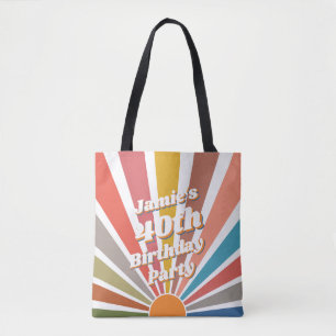 Fun Retro Custom 40th Birthday  Photo Tote Bag
