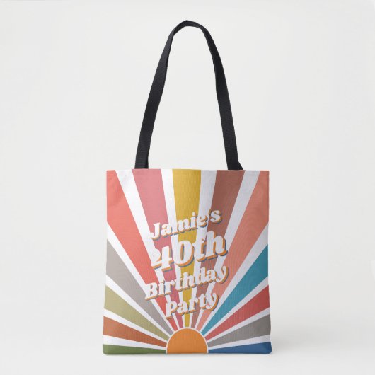 Fun Retro Custom 40th Birthday  Photo Tote Bag (Voorkant)