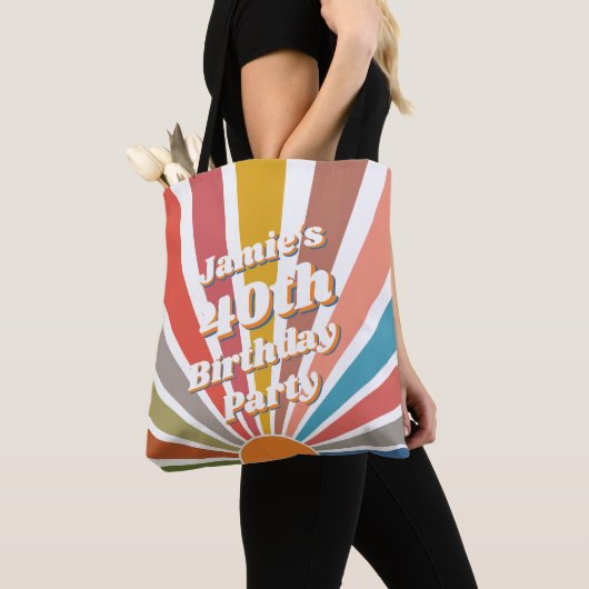 Fun Retro Custom 40th Birthday  Photo Tote Bag (Dichtbij)