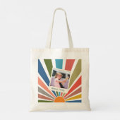 Fun Retro Custom 40th Birthday Photo Tote Bag (Achterkant)