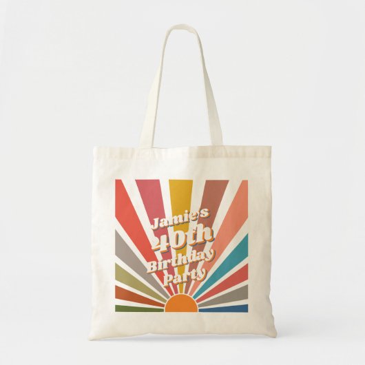 Fun Retro Custom 40th Birthday  Photo Tote Bag (Voorkant)