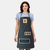 Fun Retro Dark Grey Personalized Apron Schort (Gedragen)