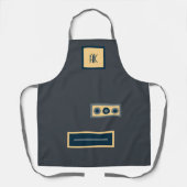 Fun Retro Dark Grey Personalized Apron Schort (Voorkant)