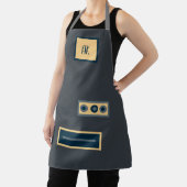 Fun Retro Dark Grey Personalized Apron Schort (Insitu)