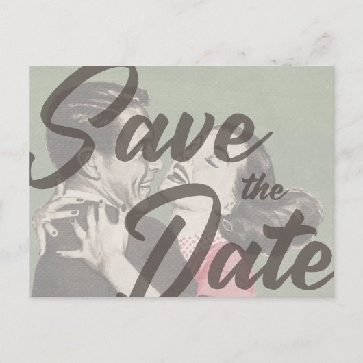 Fun Retro De datum Briefkaart Sjabloon opslaan (Voorkant)