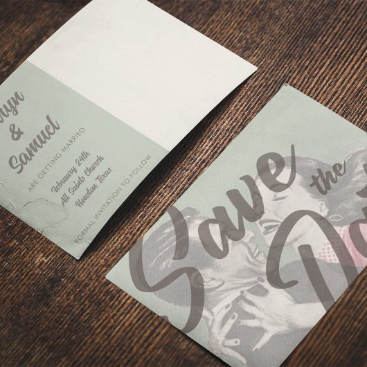 Fun Retro De datum Briefkaart Sjabloon opslaan