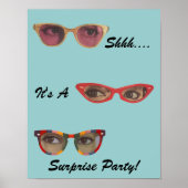  Fun Retro Discreet Surprise Party Poster (Voorkant)