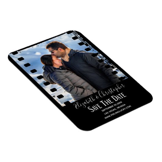 Fun Retro  FIlm Photo Save the DATE Magneet (Rechterzijde)