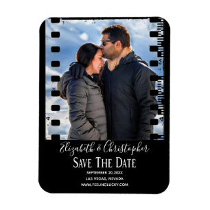 Fun Retro  FIlm Photo Save the DATE Magneet