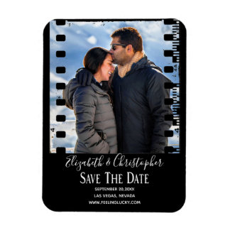 Fun Retro  FIlm Photo Save the DATE Magneet