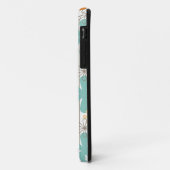 Fun Retro Floral Pattern Oranje Blue Wall Flowers Case-Mate iPhone Case (Achterkant/links)