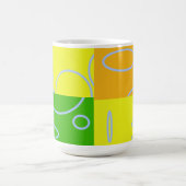 Fun Retro Geel Groen Abstract Geometrisch Koffiemok (Center)