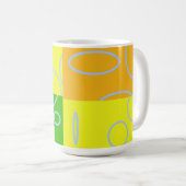 Fun Retro Geel Groen Abstract Geometrisch Koffiemok (Voorkant rechts)