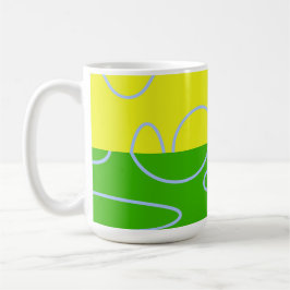 Fun Retro Geel Groen Abstract Geometrisch Koffiemok