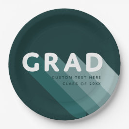 Fun Retro Green White Graduparty Papieren Bordje