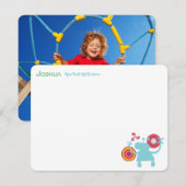 Fun Retro Groovy Alien Kinder Foto bedankt voor je (Voorkant / Achterkant)