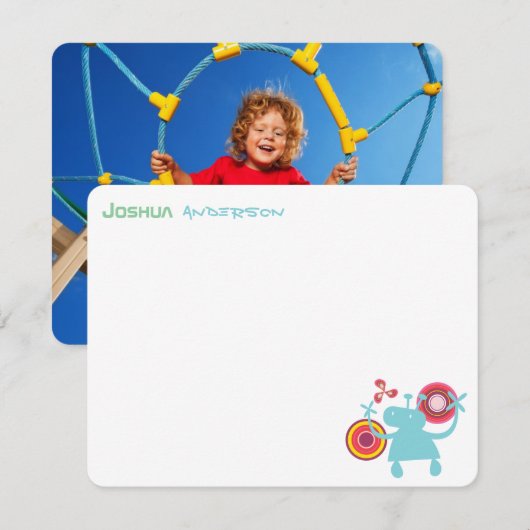 Fun Retro Groovy Alien Kinder Foto bedankt voor je (Voorkant / Achterkant)