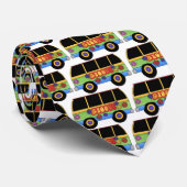 Fun! Retro Groovy Bus Silky Mannen Stropdas (Opgerold)