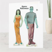 Fun Retro Halloween 🦇 Reproduction Paper Doll Car Kaart (Voorkant)