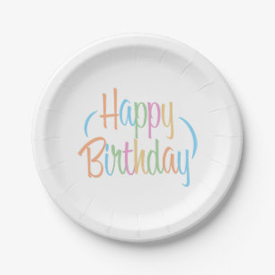 Fun Retro Happy Birthday Papieren Bordje