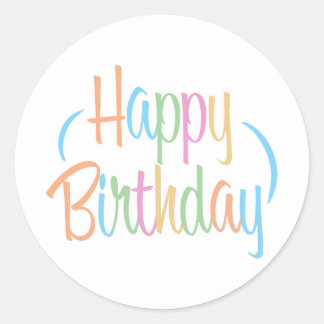Fun Retro Happy Birthday Ronde Sticker