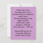 Fun Retro Karaoke Singing Party Social Invitations Kaart (Achterkant)