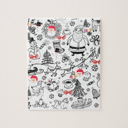 Fun Retro Kerstmis Legpuzzel (Verticaal)