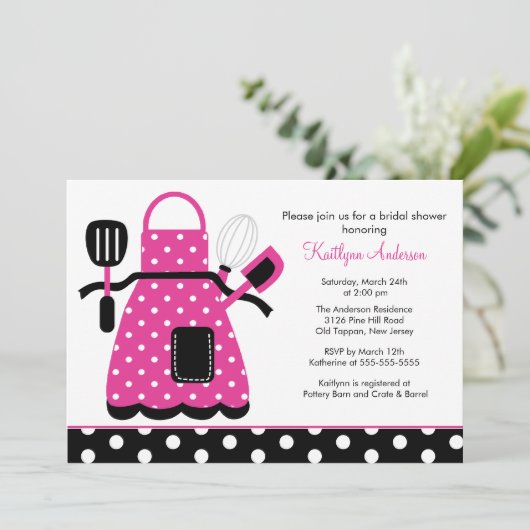 Fun Retro Kitchen Bridal Shower Kaart (Staand voorkant)