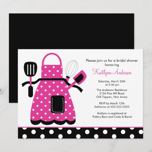 Fun Retro Kitchen Bridal Shower Kaart (Voorkant / Achterkant)