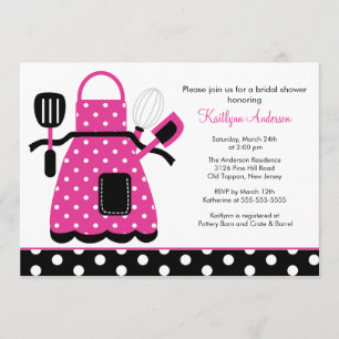 Fun Retro Kitchen Bridal Shower Kaart