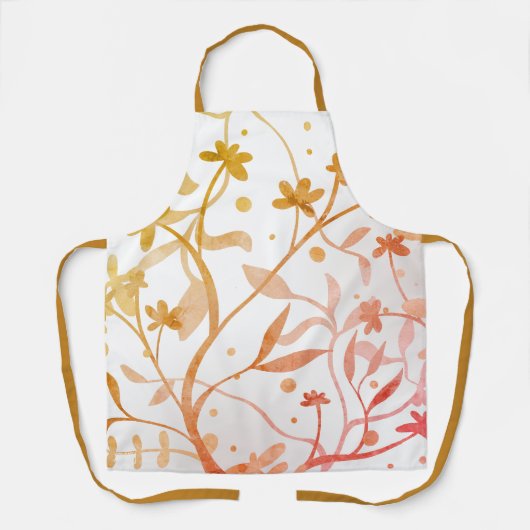  Fun Retro Lentevloerbloemen Inspirivity Schort (Voorkant)