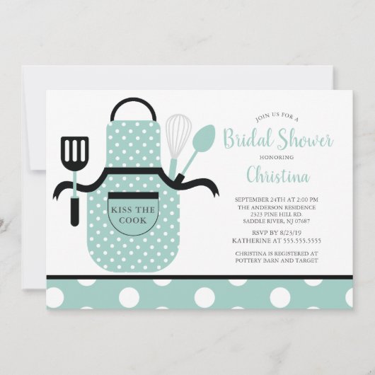 Fun Retro Mint Kitchen Vrijgezellenfeest Kaart (Voorkant)