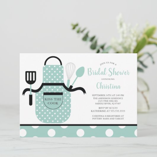 Fun Retro Mint Kitchen Vrijgezellenfeest Kaart (Staand voorkant)