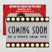 Fun Retro  Movie Marquee Binnenkort foto Save The Date (Voorkant / Achterkant)
