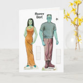 Fun Retro Munster's 👾 Reproduction Paper Doll spe Kaart (Gele Bloem)
